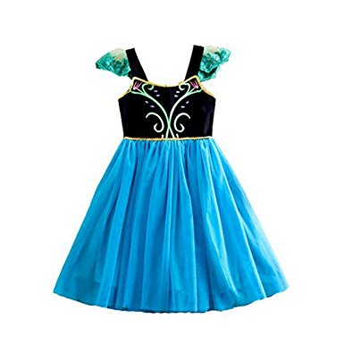 American Vogue Frozen Princess Elsa Anna Dress Costume Fairy Princess Dress