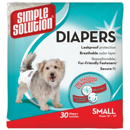 Simple Solution Disposable Small Dog Diapers, 30 count