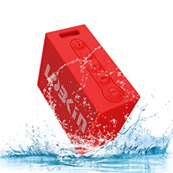 Bluetooth Speakers, Lobkin Bluetooth V4.2 Wireless Speaker - IPX6 Waterproof Speaker ,8 Hours Playtime, Support Micro SD Card for for iPhone 7/7 plus, iPad, Nexus, HTC, Samsung S8 and More - Red