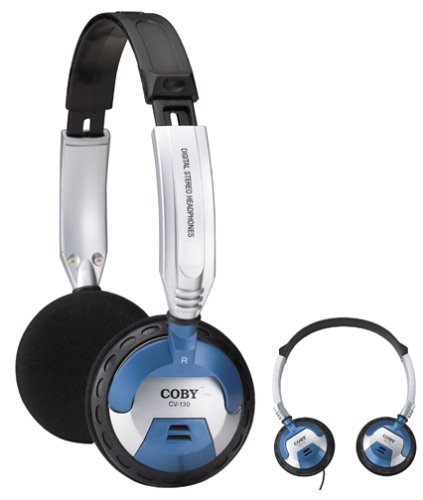 Coby DJ Style High-Performance Stereo Headphones CV130 (Silver) (Discontinued by Manufacturer)