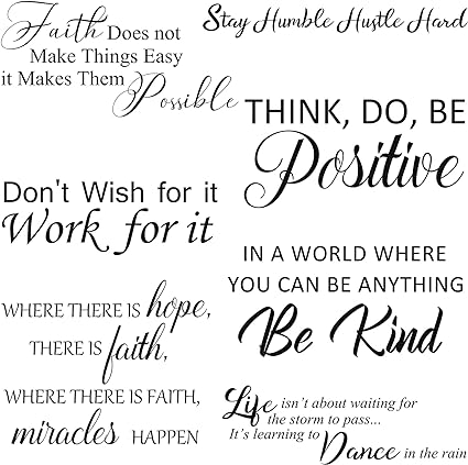 Zonon Vinyl Wall Quotes Stickers - Inspirational Words to Motivate and Decorate Your Home