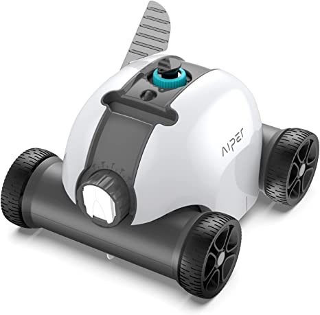 Renewed AIPER Smart Compatible with AIPER, Cordless Robotic Pool Cleaner, Pool Vacuum with Dual-Drive Motors, Self-Parking, Perfect for Above/In-Ground Flat Pools up to 50 Feet (Lasts 90 Mins)