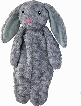 Petlou Stuffingless Floppy Plush Dog Toys with Durable Squeak and Crinkle Paper Dog Chew Toys for Large Dogs and Medium Dogs (Gray, 19 Inch Floopy Rabbit 2)