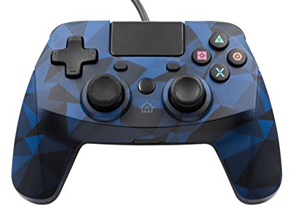 Snakebyte Gamepad for Playstation 4 - Wired PS4 Controller with 3m Cable - Blue Camo (Camo Blue)