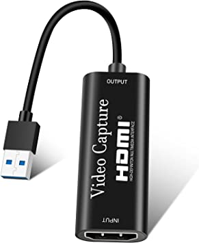 Capture Card,4K USB to HDMI Video Capture Card Device for Gaming, Streaming, Teaching, Video Conference or Live Broadcasting, Compatible with Windows 7 8 10 Linux YouTube OBS Twitch