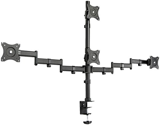 Quad LCD Monitor Heavy Duty Desk Mount 3   1 Stand / Holds Four Screens upto 27" (STAND-V004Y)