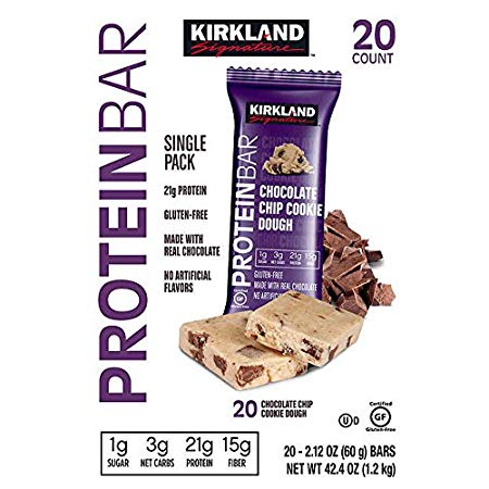 Kirkland Signature Protein Bars Chocolate Chip Cookie Dough, 20-count 2.12OZ