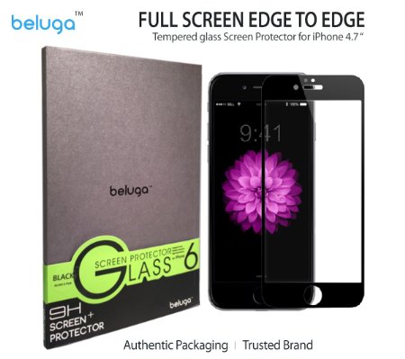 Apple iPhone 6S6 47 inch ONLY Full Screen E2E HD Clear Premium Tempered Glass Screen Protector by BELUGA - 03mm Black Edge