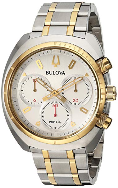 Bulova Men's Curv Collection' Quartz Stainless Steel Casual Watch, Color:Two Tone (Model: 98A157)
