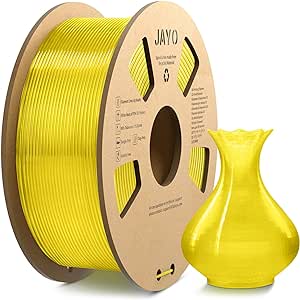 JAYO PLA  Filament 1.75mm, PLA Plus 3D Printer Filament 1.1KG, Neatly Wound Filament, Toughness 3D Printing Filament, 1.1 kg Spool(2.42 LBS), 363 Meters, PLA  Clear Yellow