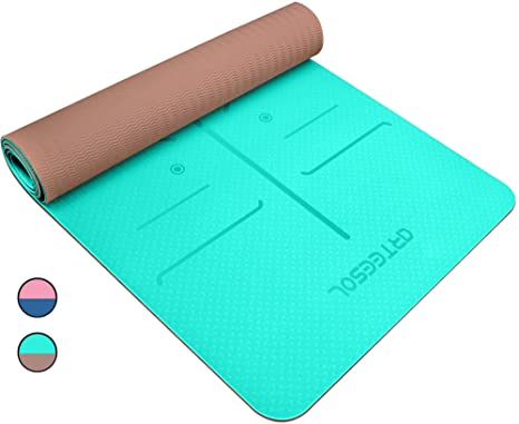 arteesol Yoga Mat, Eco-Friendly TPE Exercise Mats Non-Slip Pilates Mat with Carrying Strap for Yoga, Workout, Core Fitness and Floor Exercises, Men & Women(72''L x 24''W x 1/4 Inch Thick)