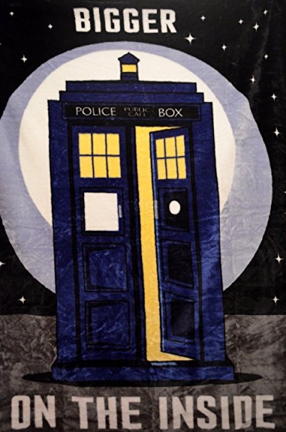 Doctor Who 60" x 80" TARDIS Plush Throw Blanket (Bigger On The Inside)