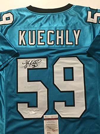 Autographed/Signed Luke Kuechly Carolina Panthers Blue Football Jersey JSA COA