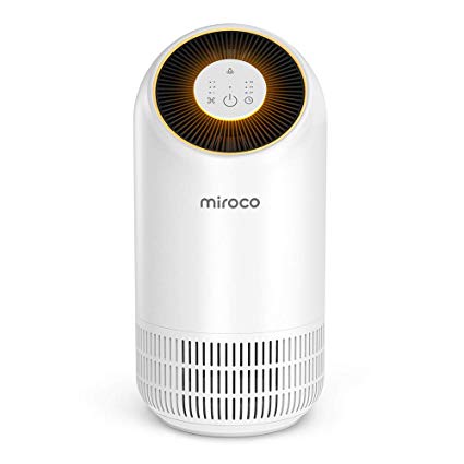 Miroco Air Purifier with True HEPA Filter, Home Odor Allergies Eliminator for Pets, Smokes, Dander, Dust, Mold, Pollen, 3-in-1 HEPA Air Cleaner with Night Light for Bedroom, Office, Desktop, US-120V