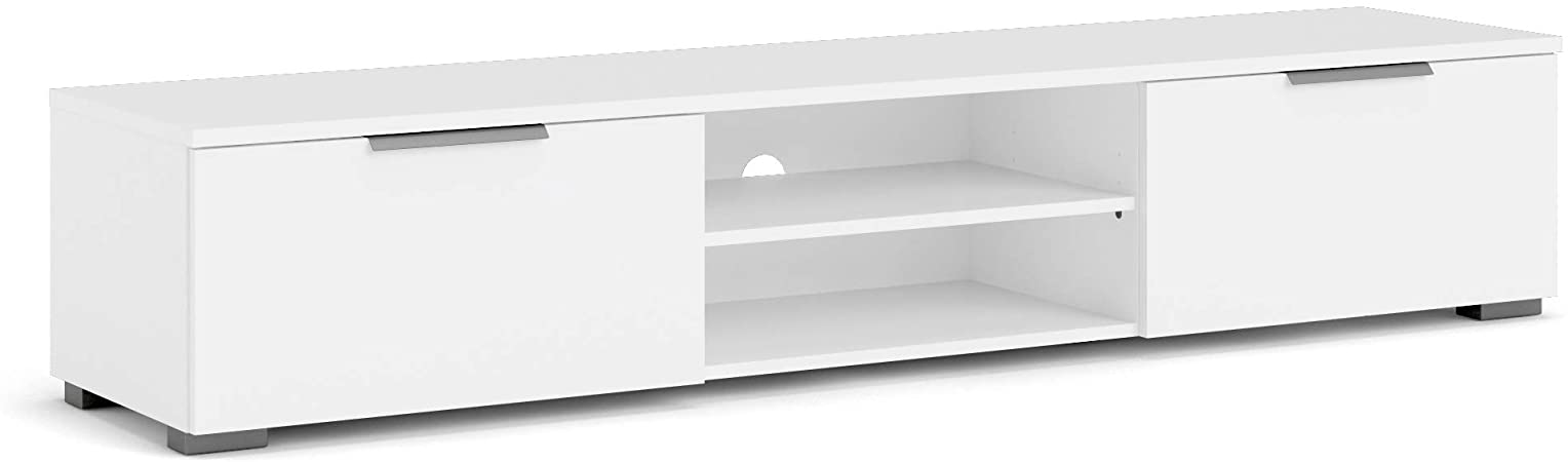 Tvilum Drawer 2 Shelf TV Stand, White