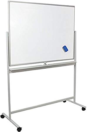 VIVO Mobile Dry Erase Board 48" x 32" Double Sided Magnetic Whiteboard Aluminum Frame Rolling Stand (CART-WB48A)