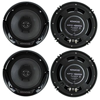 4) New Kenwood KFC-1665S 6.5 Inch 600 Watt 2-Way Car Audio Door Coaxial Speakers