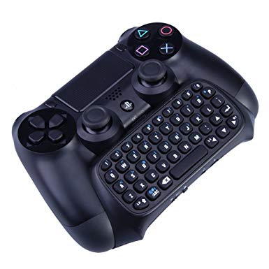 VersionTech Black Wireless Bluetooth Text Messenger Game Gaming Keyboard Chatpad Controller GamePad For Sony PlayStation 4 PS4