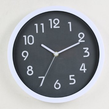HITO Modern Colorful Silent Non-ticking Wall Clock- 10 Inches Gray