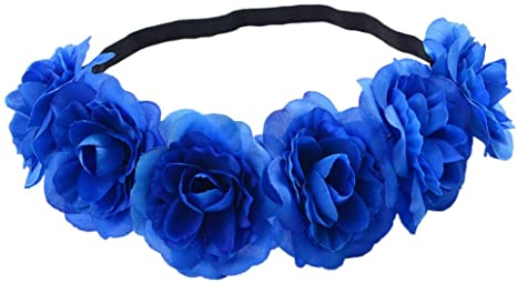 Kulywon Women Flower Hair Garland Crown Headband Floral Wreath Hairband Hair Band for Women