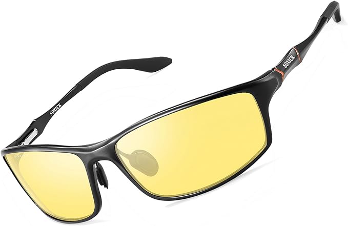 SOXICK Night Driving Glasses Men, Night Vision Glasses for Driving Women Anti-glare Polarized Yellow Glasses