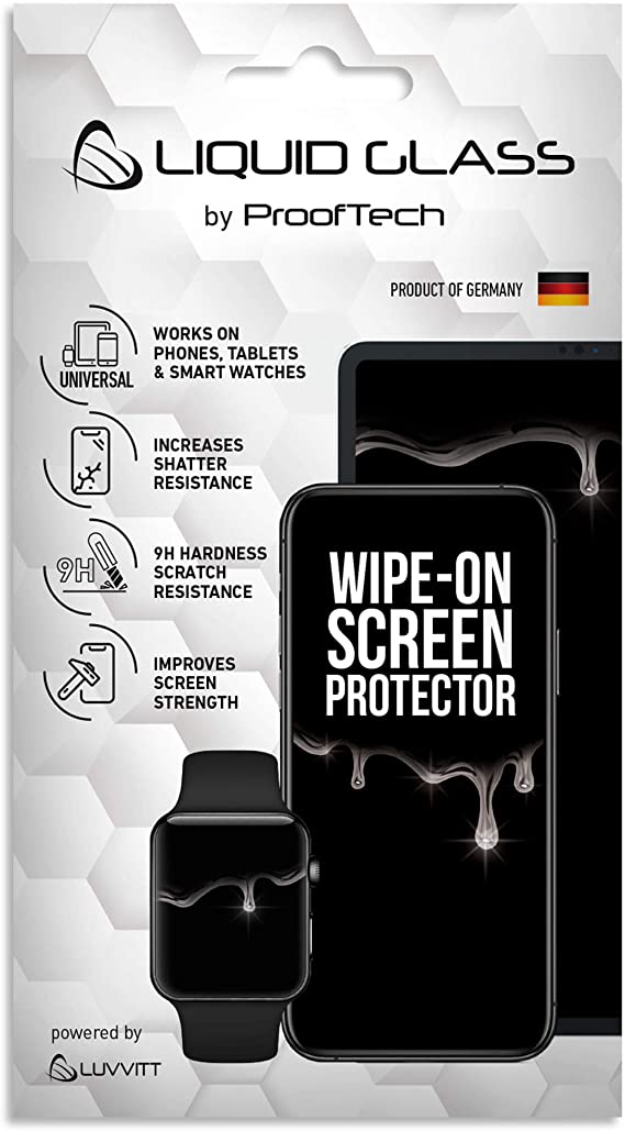 Luvvitt Liquid Glass Screen Protector for All Phones Tablets Watches Apple Samsung LG iPhone iPad Galaxy S20 S10 S9 Note 10 11 Plus Ultra Pro Max Nano Hi-Tech Protection