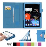 Luxurious Protection Lenovo Tab 2 A10 Case FYY Premium Leather Case Smart Auto WakeSleep Cover with Velcro Hand Strap Card Slots Pocket for Lenovo Tab 2 A10-70 Cyan