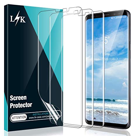 [3 Pack] L K Screen Protector for Samsung Galaxy S9, [Self Healing] [Full Coverage] HD Effect Flexible Film, Lifetime Replacement Warranty