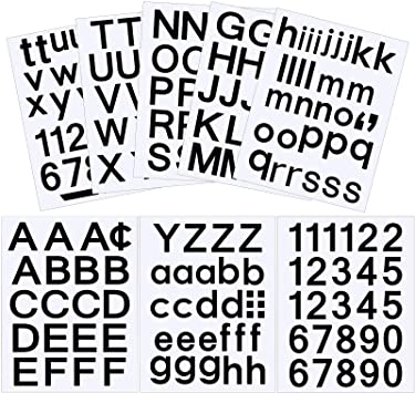 202 Pieces Self-Adhesive Vinyl Letters Numbers Kit, Mailbox Numbers Sticker for Mailbox, Signs, Window, Door, Cars, Trucks, Home, Business, Address Number (Black,1 Inch)