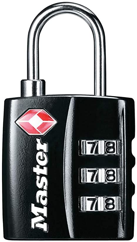 Master Lock 4680DBLK TSA-Approved Luggage Lock, 1-3/16-in. Wide, Black