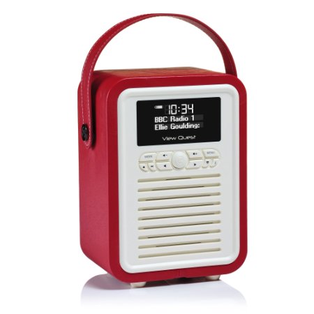 VQ Formerly View Quest Retro Mini Digital Radio DABDABFM and Bluetooth Speaker - Red