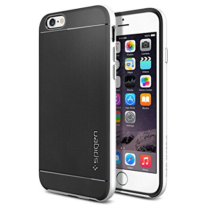 iPhone 6 Case, Spigen® [Neo Hybrid Series] METALLIZED BUTTONS [Infinity White] Bumper Case Slim Fit Dual Protection Cover for iPhone 6 (2014) - Infinity White (SGP11036)