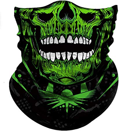 Obacle Skull Face Mask Half for Dust Wind UV Sun Protection Seamless 3D Tube Mask Bandana for Men Women Durable Thin Breathable Skeleton Mask Motorcycle Riding Biker Fishing Cycling Sports Festival