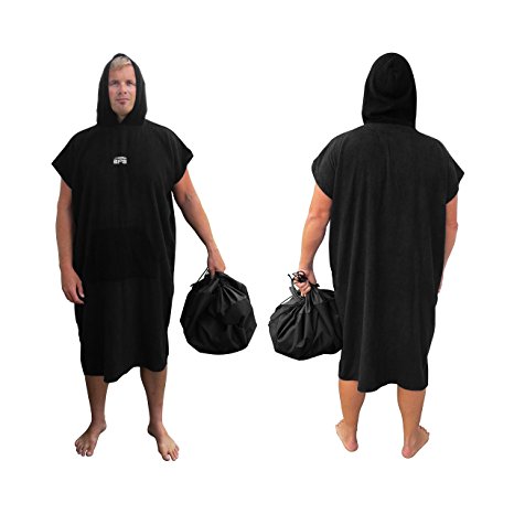 Thick Microfiber Surf Poncho Changing Robe / Towel with Front Pocket and Wax Comb by BPS - One Size
