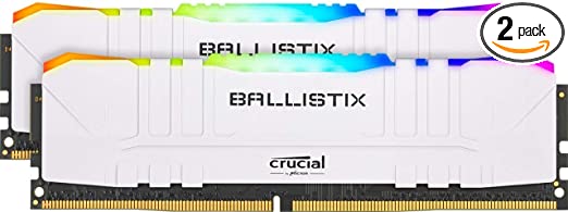 Crucial Ballistix RGB 3200 MHz DDR4 DRAM Desktop Gaming Memory Kit 32GB (16GBx2) CL16 BL2K16G32C16U4WL (White)