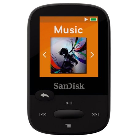 SanDisk Clip Sport 4GB MP3 Player, Black With LCD Screen and MicroSDHC Card Slot (Certified Refurbished)