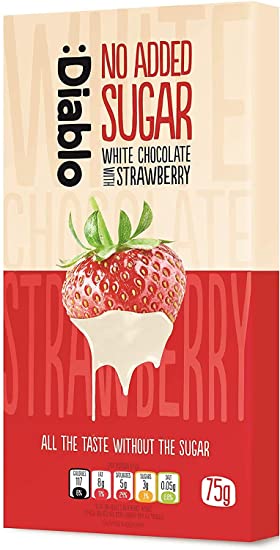 Diablo NO ADDED SUGAR White Chocolate with STRAWBERRY 75g