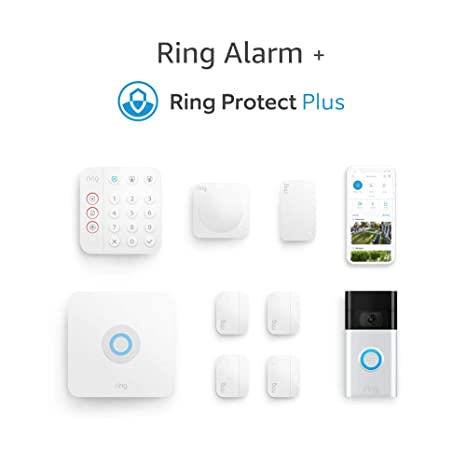 Ring Alarm 8-piece kit (2nd Gen) with Ring Video Doorbell (2nd Gen) and Ring Protect Plus Plan with monthly auto-renewal