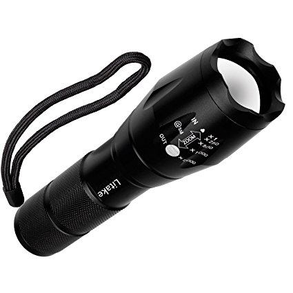 Litake A100 Handheld Flashlight Portable LED Tactical Flashlight High Brightness 5 Modes Focus Adjustable Water Proof Handheld LED Light(Battery and Charger Included)
