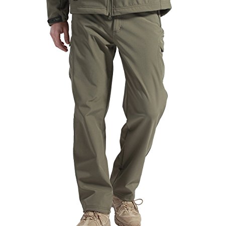 FREE SOLDIER Men's Tactical Pants Fleece Lining Pants for Winter Skiing Hiking Upgraded Style