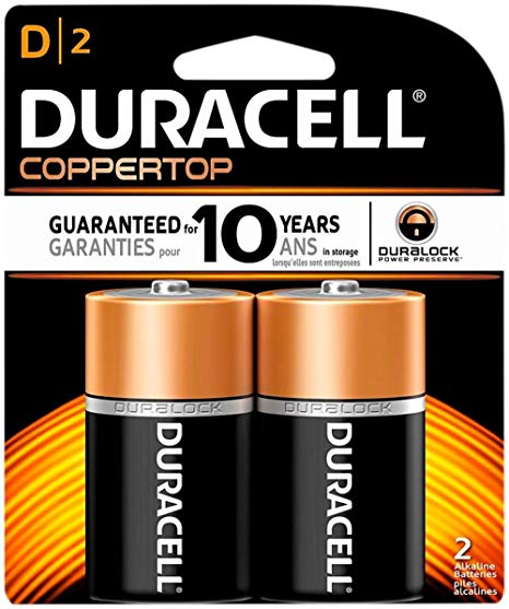Duracell Batteries, Size D (2 Batteries)
