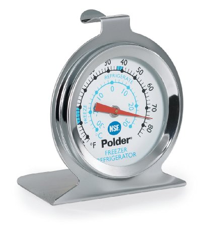 Polder THM-560N Fridge/Freezer Thermometer, Stainless Steel