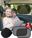 Cozy Greens Car Sunshade  TESTED AND CERTIFIED UV Proof UPF 50 premium Cling Sunshade  FREE BONUSES Carrying Bag eBook on fun Car Games  LUXURY GIFT BOX  Lifetime Satisfaction Guarantee