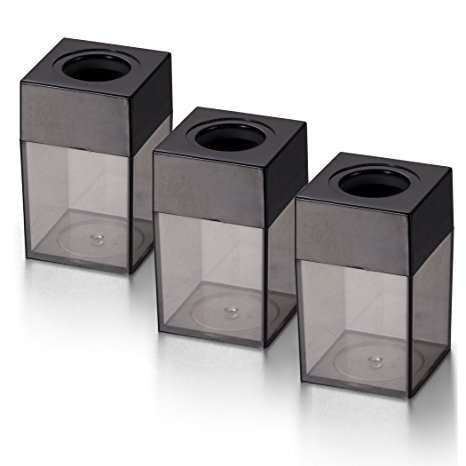 OfficemateOIC Small Clip Dispenser, Smoke/Black, 3-Pack (93693)