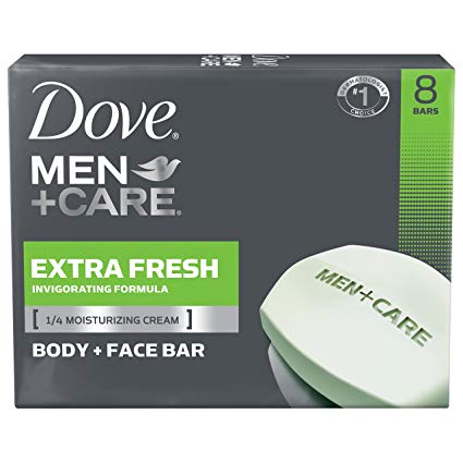 Dove Men Care Body and Face Bar, Extra Fresh 4 oz, 8 Bar