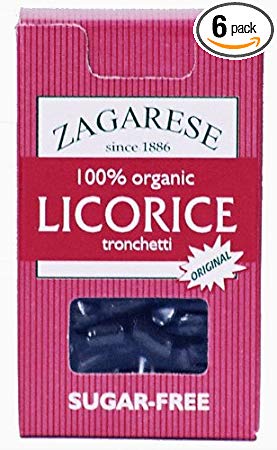 Zagarese 100% Organic Licorice, Original, 0.88-Ounce Flip Top Boxes (Pack of 6)
