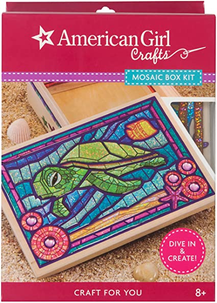 American Girl Crafts Turtle Mosaic Box Kit, 6.5'' x 3'' x 9.5''