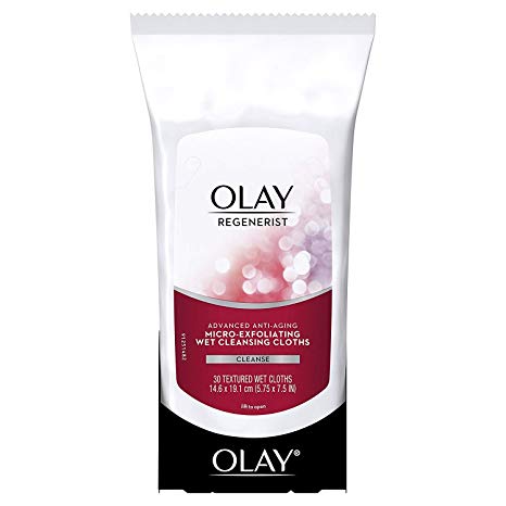 OLAY Regenerist Advanced Anti-Aging Micro-Exfoliating Cleansing Cloths 30 Each (Pack of 4)