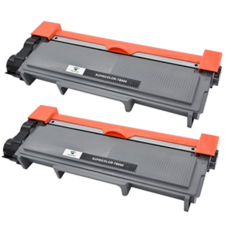 Supricolor 2 Pack replacement for Brother TN660 TN 660 TN-660 TN630 toner cartridge Compatible with Brother MFC 2700dw HL-L2340dw L2740dw L2520dw L2540dw HL- L2360dw HL-L2380dw HL-L2300D