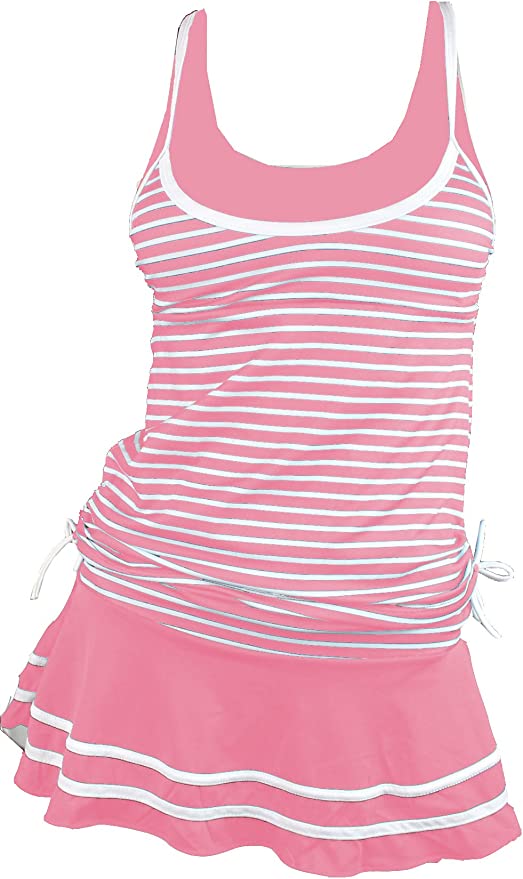 MiYang Women's Tankini Striped Vintage Swim Dress